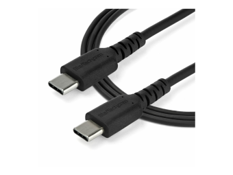 StarTech.com StarTech 1m USB-C Ladekabel - Langlebiges USB 2.0 Typ C zu USB C Datenübertragungs-Schnellladekabel - TPE Mantel Aramidfaser MM 60W Schwarz - Samsung S10 S20 iPad Pro MS Surface (RUSB2AC1MB)
