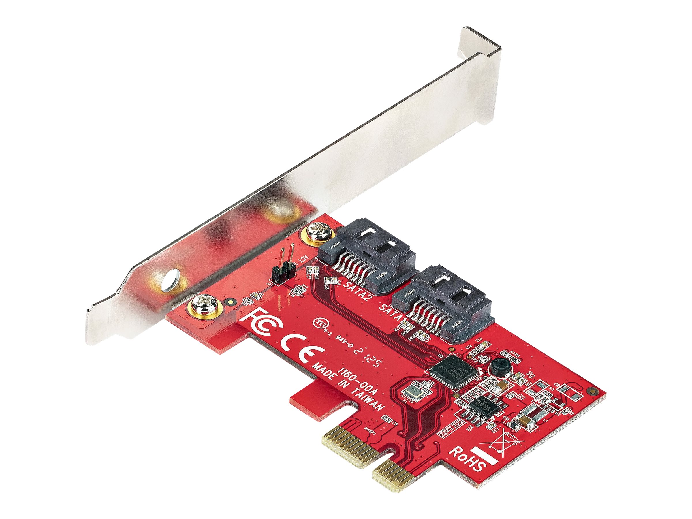 StarTech.com PCIe SATA Controller Karte - 2 Port SATA 3 ErweiterungskarteKontroller - 6Gbits - VollHalb Profil Blende - PCI Express FestplattenSSD kontrollerAdapter (2P6G-PCIE-SATA-CARD)