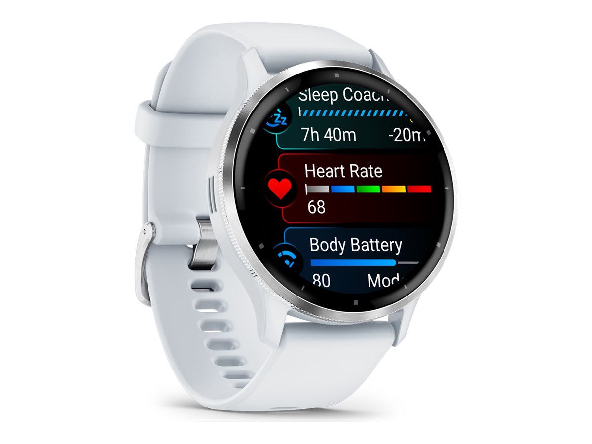 Garmin Venu 3 - 45 mm - verstärktes Polymer Whitestone - intelligente Uhr mit Band - Silikon - Handgelenkgröße 135-200 mm - Anzeige 3.54 cm (1.4")