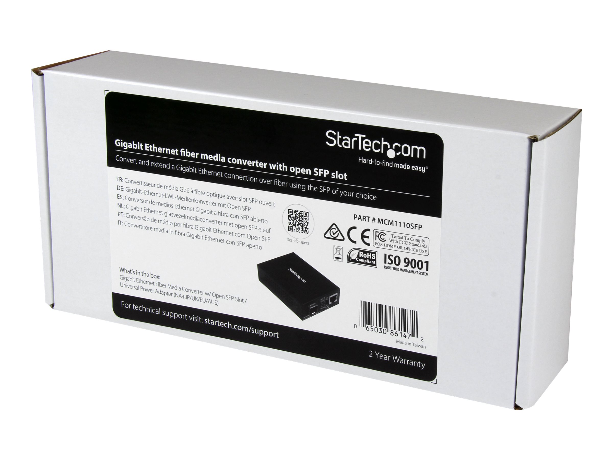 StarTech.com Startech Gigabit Ethernet LWL  Glasfaser Medienkonverter mit SFP - 1000 Mbits Multimode Gigabit Ethernet Medienkonverter - Medienkonverter - 1GbE - 10Base-T, 1000Base-LX, 1000Base-SX, 100Base-TX, 1000Base-T - RJ-45  SFP (mini-GBIC)