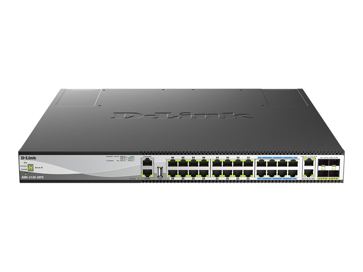 D-Link DMS-3130-30PS - Switch - Multi-Gigabit - L3 - managed - 16 x 10010002.5G (PoE+)