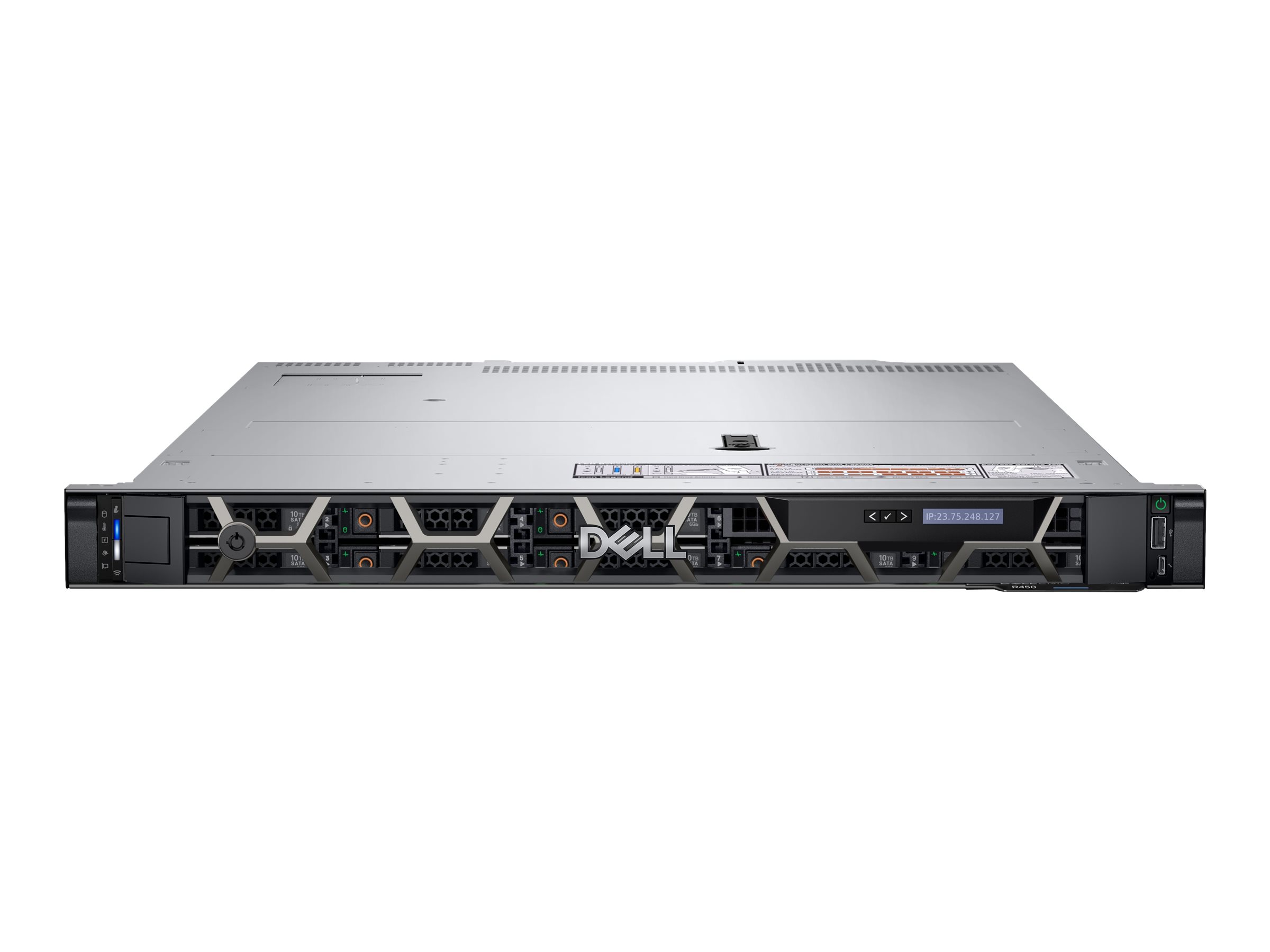 Dell PowerEdge R450 - Server - Rack-Montage - 1U - zweiweg - 2 x Xeon Silver 4314  2.4 GHz - RAM 64 GB - SAS - Hot-Swap 6.4 cm (2.5")