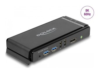 Delock KVM-Audio-USB-Switch - DisplayPort 1.4 KVM Switch 8K 60 Hz mit USB 5 Gbps und Audio