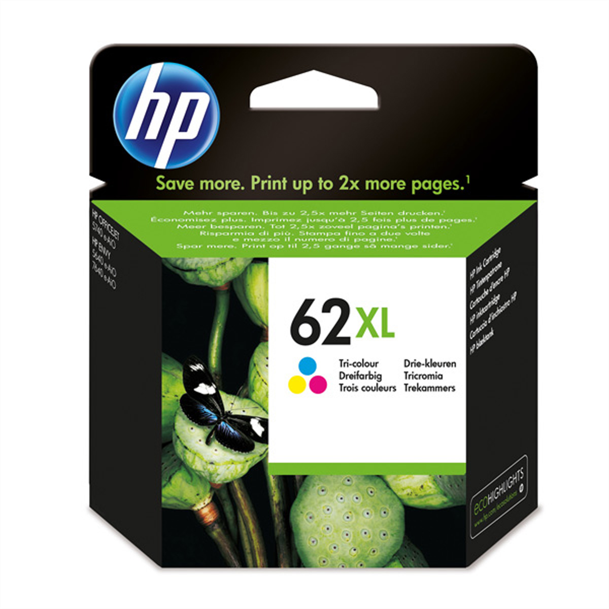 HP 62XL - Hohe Ergiebigkeit - Farbe (Cyan, Magenta, Gelb)