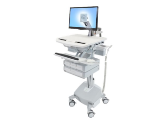 Ergotron Wagen - offene Architektur - für LCD-Display  PC-Ausrüstung - medizinisch - Aluminium, verzinker Stahl, hochwertiger Kunststoff - Grau, weiß, Polished Aluminum - Bildschirmgröße bis zu 61 cm (bis zu 24 Zoll)