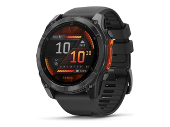 Garmin Fenix 8 - 51 mm - Slate Gray - Sportuhr mit Band - Silikon - schwarz - Handgelenkgröße 127-210 mm - Anzeige 3.556 cm (1.4")