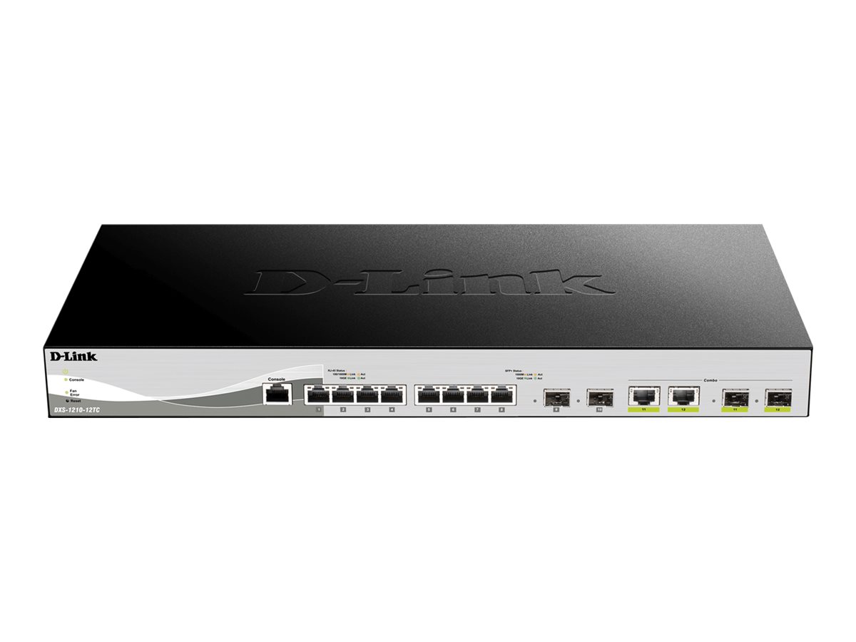 D-Link DXS 1210-12TC - Switch - Smart - 8 x 10GBase-T + 2 x combo 10 Gigabit SFP+RJ-45 + 2 x SFP+