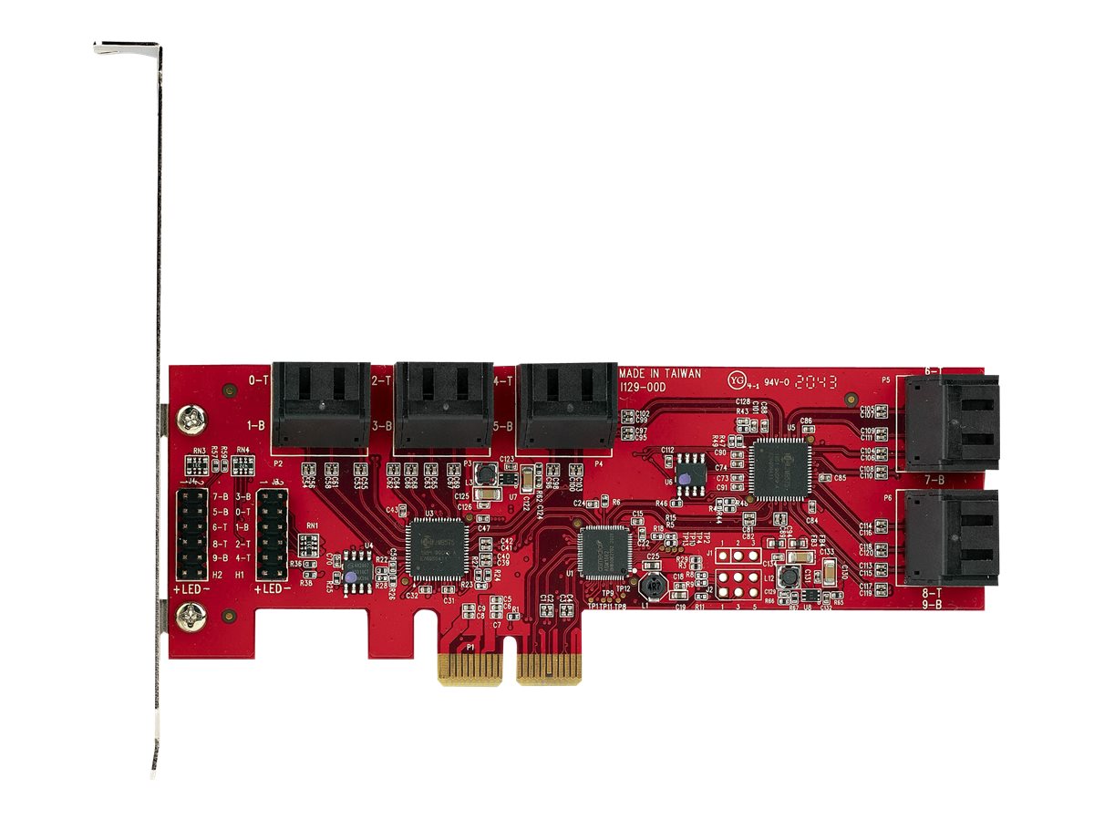 StarTech.com PCIe SATA Controller Karte - 10 Port SATA 3 ErweiterungskarteKontroller - 6Gbits - Full- und Low-Profile Blende - PCI Express Festplatten kontrollerAdapter (10P6G-PCIE-SATA-CARD)