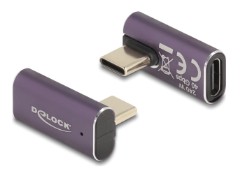 Delock USB-Adapter - 24 pin USB-C (M) linksrechts abgewinkelt zu 24 pin USB-C (W)