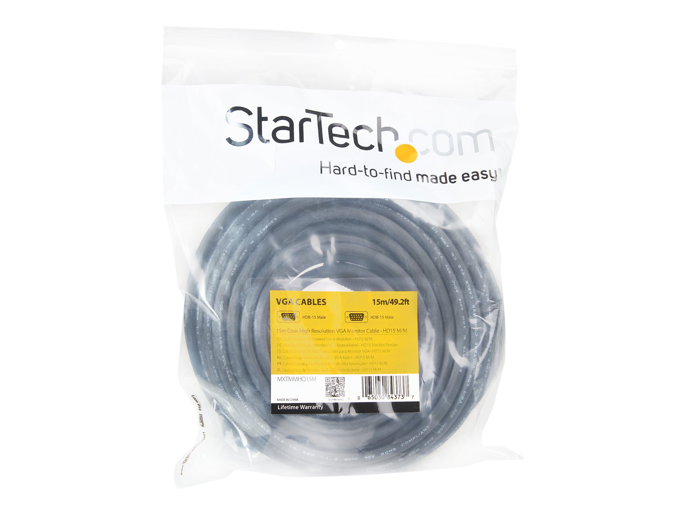 StarTech.com StarTech 15m Hochauflösendes VGA Monitorkabel StSt - HD15 (15 Pin)