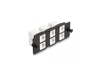 Delock Patch-Panel-Adapter - Rack montierbar - CAT 6a - RJ-45 - Schwarz, weiß - 1U - 48.3 cm (19")