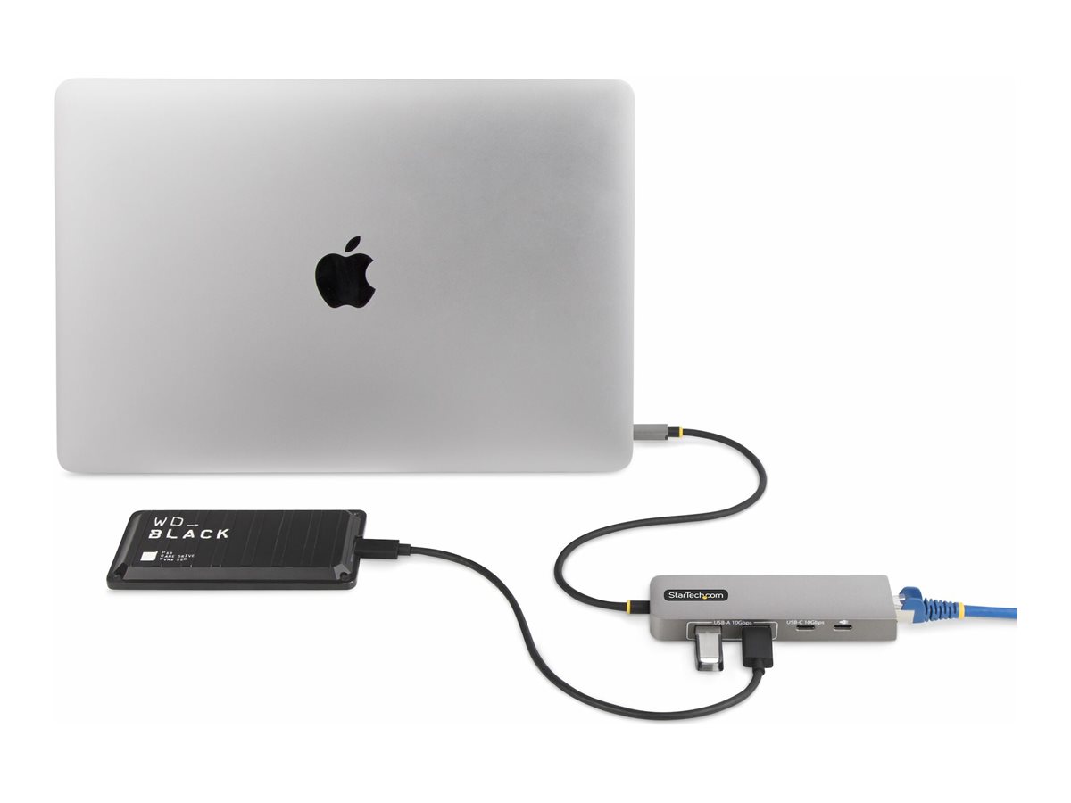 StarTech.com 3-Port USB-C Hub, 2.5GbE,100W Power Delivery, USB 3.2 10Gbps