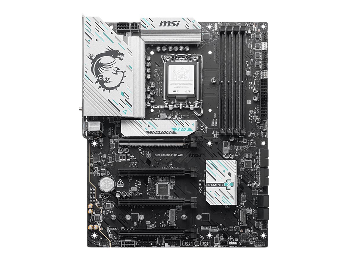 MSI B860 GAMING PLUS WIFI - Motherboard - ATX - LGA1851-Sockel - B860 Chipsatz - USB 3.2 Gen 2, USB 3.2 Gen 1 - 5 Gigabit Ethernet, Wi-Fi 7 - Onboard-Grafik (CPU erforderlich)