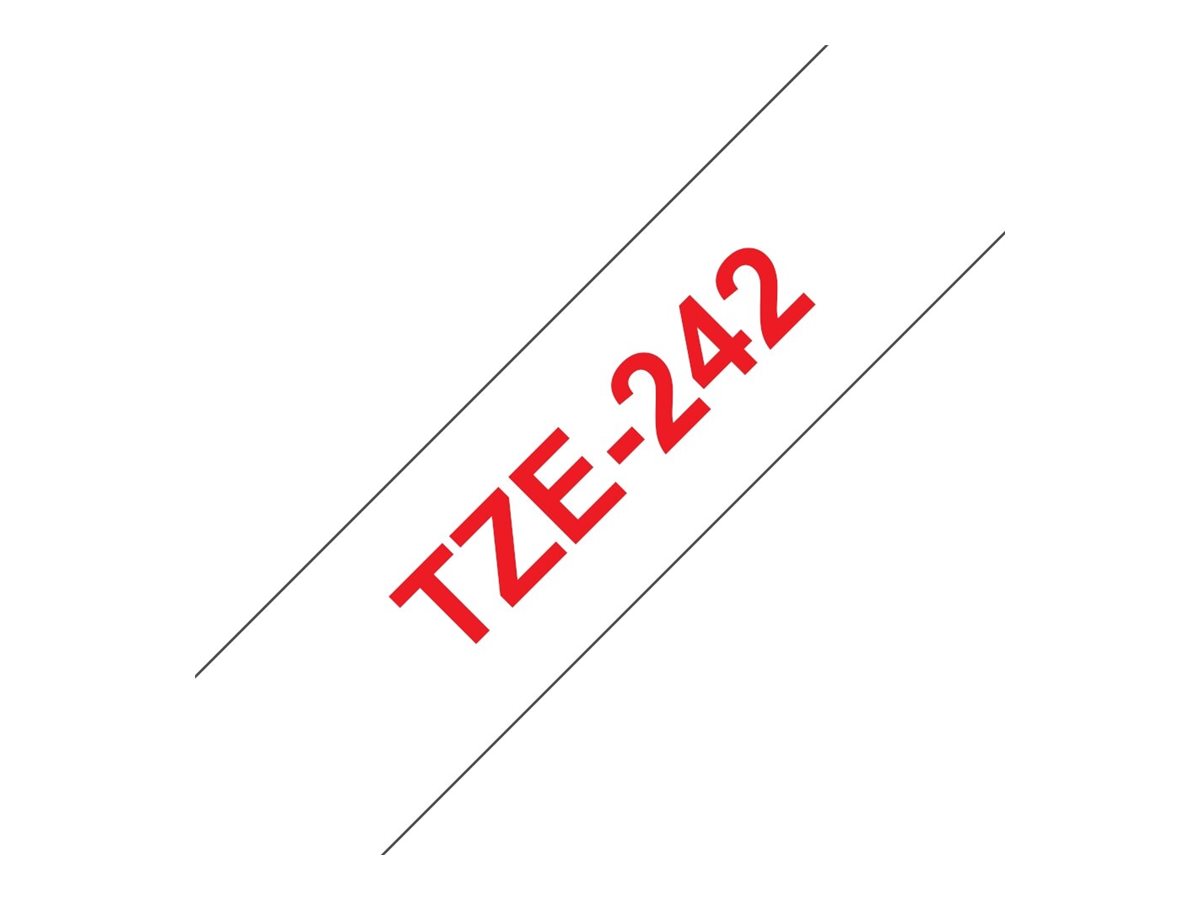 Brother TZe-242 - Selbstklebend - Rot auf Weiß - Rolle (1,8 cm x 8 m)