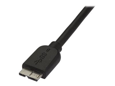 StarTech.com 3m schlankes SuperSpeed USB 3.0 A auf Micro B Kabel - StSt - USB 3.0 Anschlusskabel - Schwarz - USB-Kabel - Micro-USB Typ B (M)