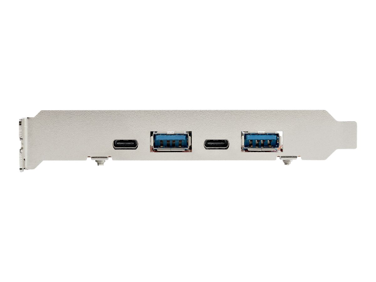 StarTech.com USB-C PCIe Karte mit 4 Ports - 10 Gbits USB PCI Express Erweiterungskarte mit 2 Controllern - 2x USB-C & 2x USB-A Ports - USB 3.1 Schnittstellenkarte - Full Profile (PEXUSB312A2C2V)