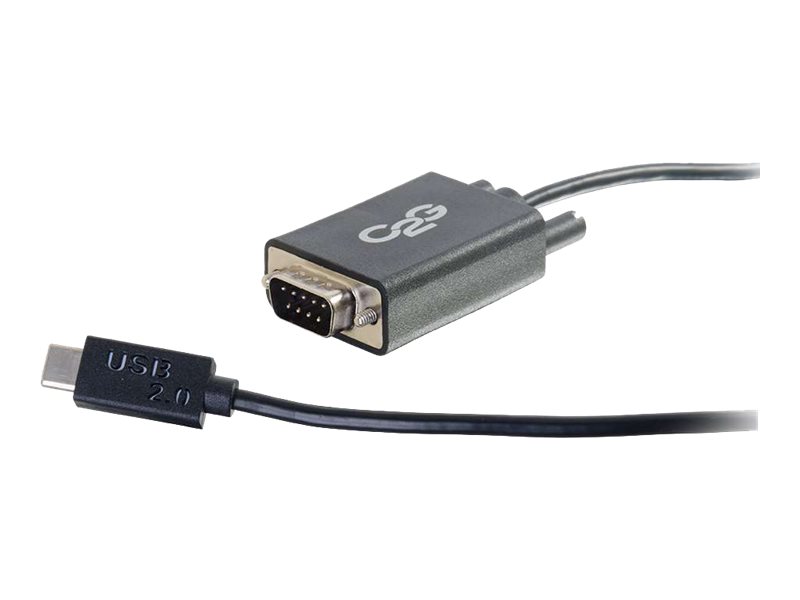 C2G USB 2.0 USB C to DB9 Serial RS232 Adapter Cable Black - Kabel USB  seriell - DB-9 (M)