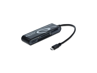 Delock Micro USB OTG Card Reader 5 Slot - Kartenleser (CF I CF II MS MMC SD xD MS PRO Duo microSD SDHC microSDHC SDXC microSDXC CF III)