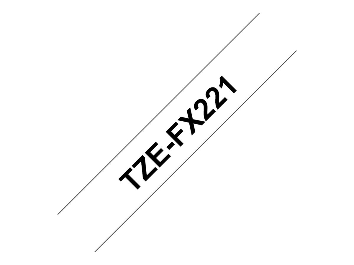 Brother TZe-FX221 - Klebstoff - Schwarz auf Weiß - Rolle (0,9 cm x 8 m)