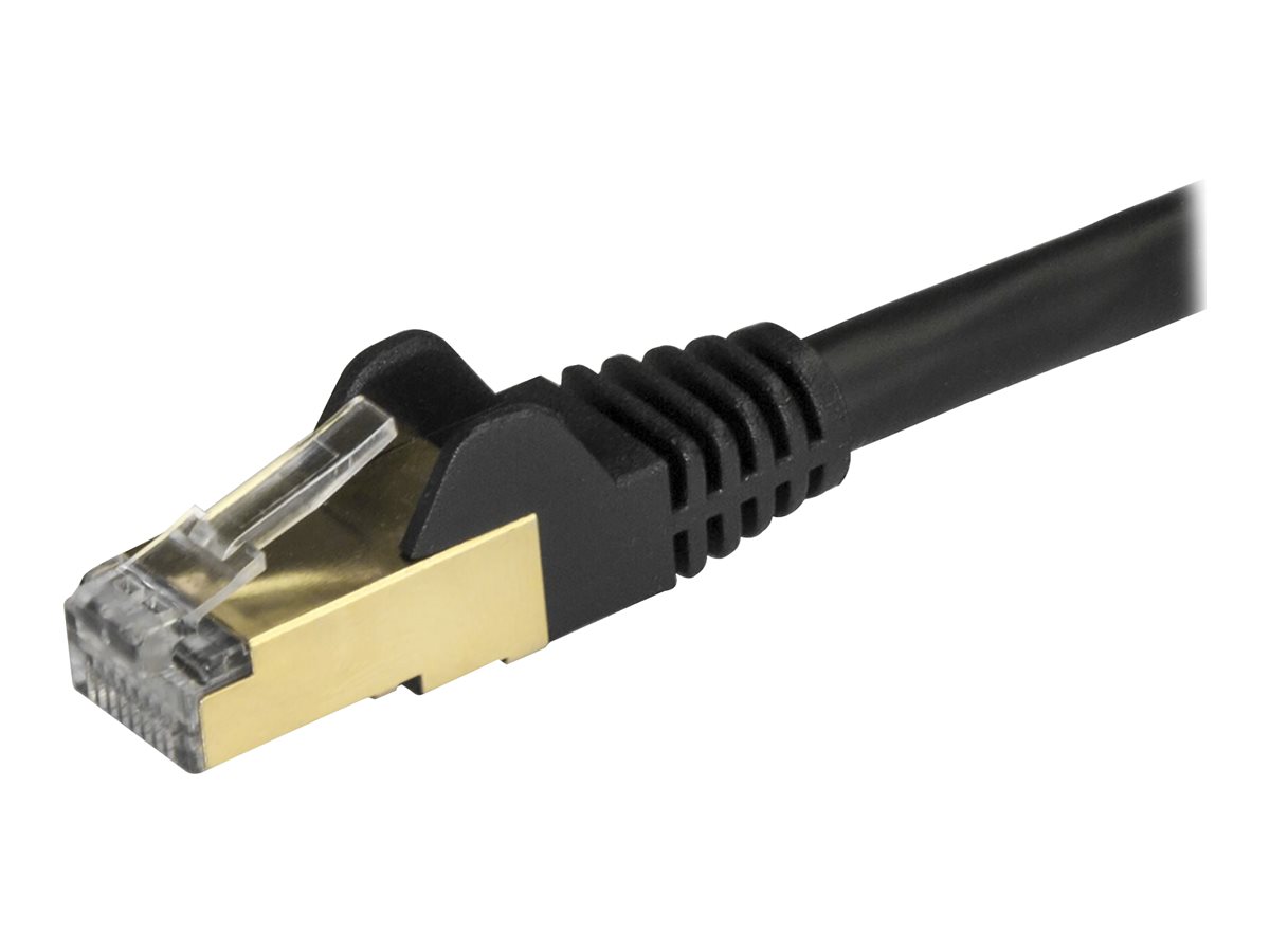 StarTech.com Startech 3m CAT6A Ethernet Cable, 10 Gigabit Shielded Snagless RJ45 100W PoE Patch Cord, CAT 6A 10GbE STP Network Cable wStrain Relief, Black, UL Certified WiringTIA - Category 6A - 26AWG (6ASPAT3MBK)