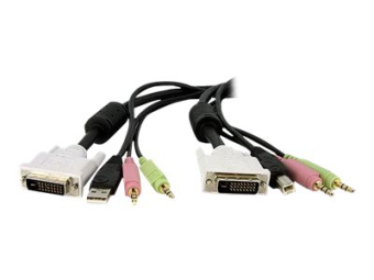StarTech.com 4,5 m 4-in-1 USB Dual Link DVI-D KVM-Switchkabel mit Audio und Mikrofon - Tastatur-  Video-  Maus-  Audio-Kabel - USB, mini-phone stereo 3.5 mm, DVI-D (M)