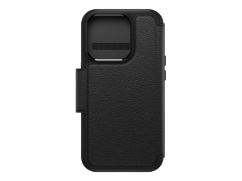 OtterBox Strada Series Folio - Flip-Hülle für Mobiltelefon - kompatibel mit MagSafe - Leder - Shadow (schwarz)