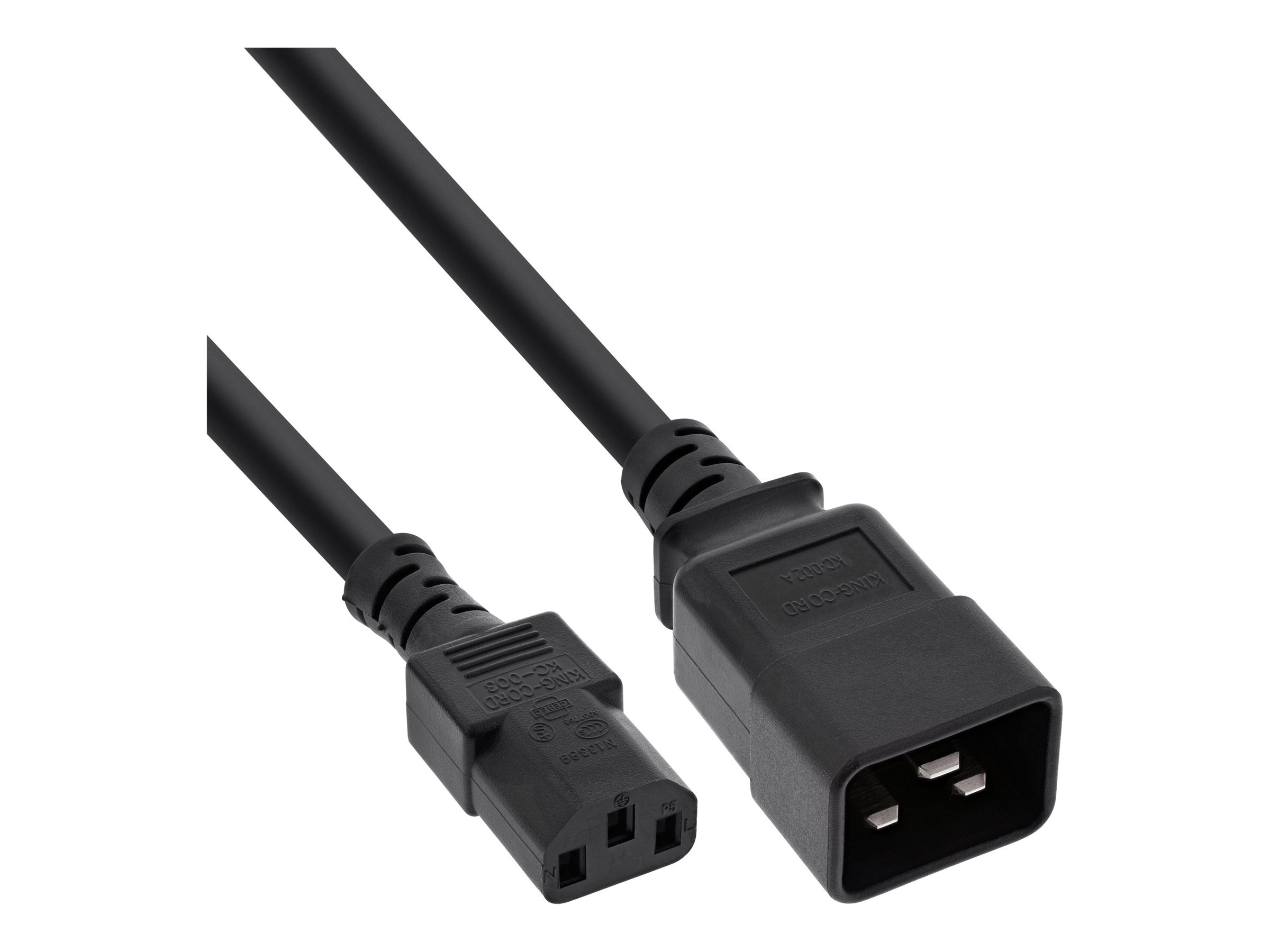 InLine Netz Adapterkabel - IEC 60320 C20 auf C13 - 3x1,5mm² - max 10A - 1m