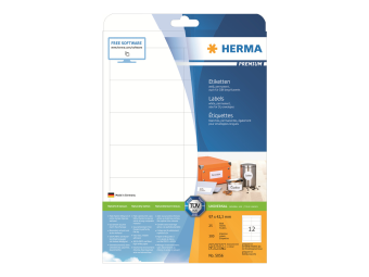 HERMA Premium - Papier - matt - permanent selbstklebend - weiß - 97 x 42.3 mm 300 Etikett(en) (25 Bogen x 12)