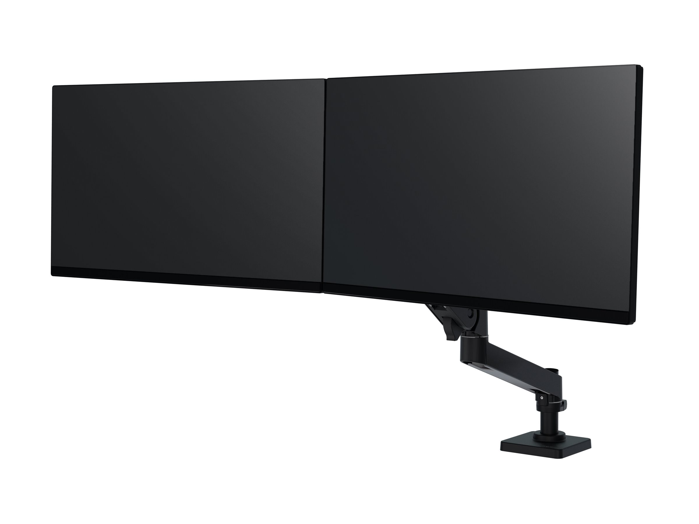"Ergotron LX Pro - Befestigungskit (Dual Direct Arm, 2 Drehgelenke, 2-teilige Tischklemme, Befestigungsmaterialien, Basis, Arm für zwei Bildschirme, Verlängerung, Stange, Stangenring) - für 2 LCD-Plasma-Konsolen - Aluminium - Schwarz - Bildschirmgröße b