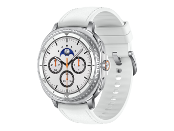 Samsung Galaxy Watch8 Classic - 46 mm - intelligente Uhr mit Hybridband - Hybrid-Eco-Leder - Bandgröße SML - Anzeige 3.4 cm (1.34")