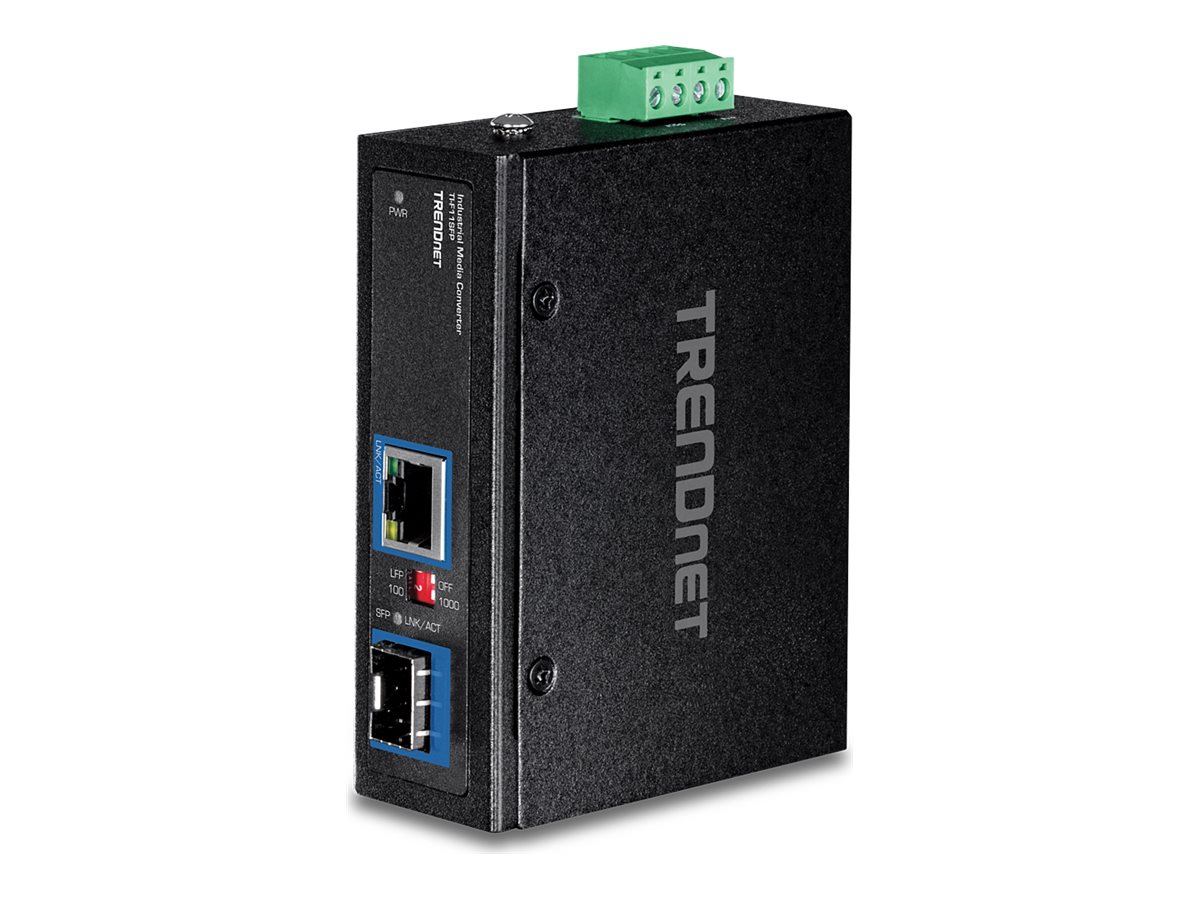 TRENDnet TI-F11SFP - Medienkonverter - 1GbE - 10Base-T, 100Base-TX, 1000Base-T - RJ-45  SFP (mini-GBIC)