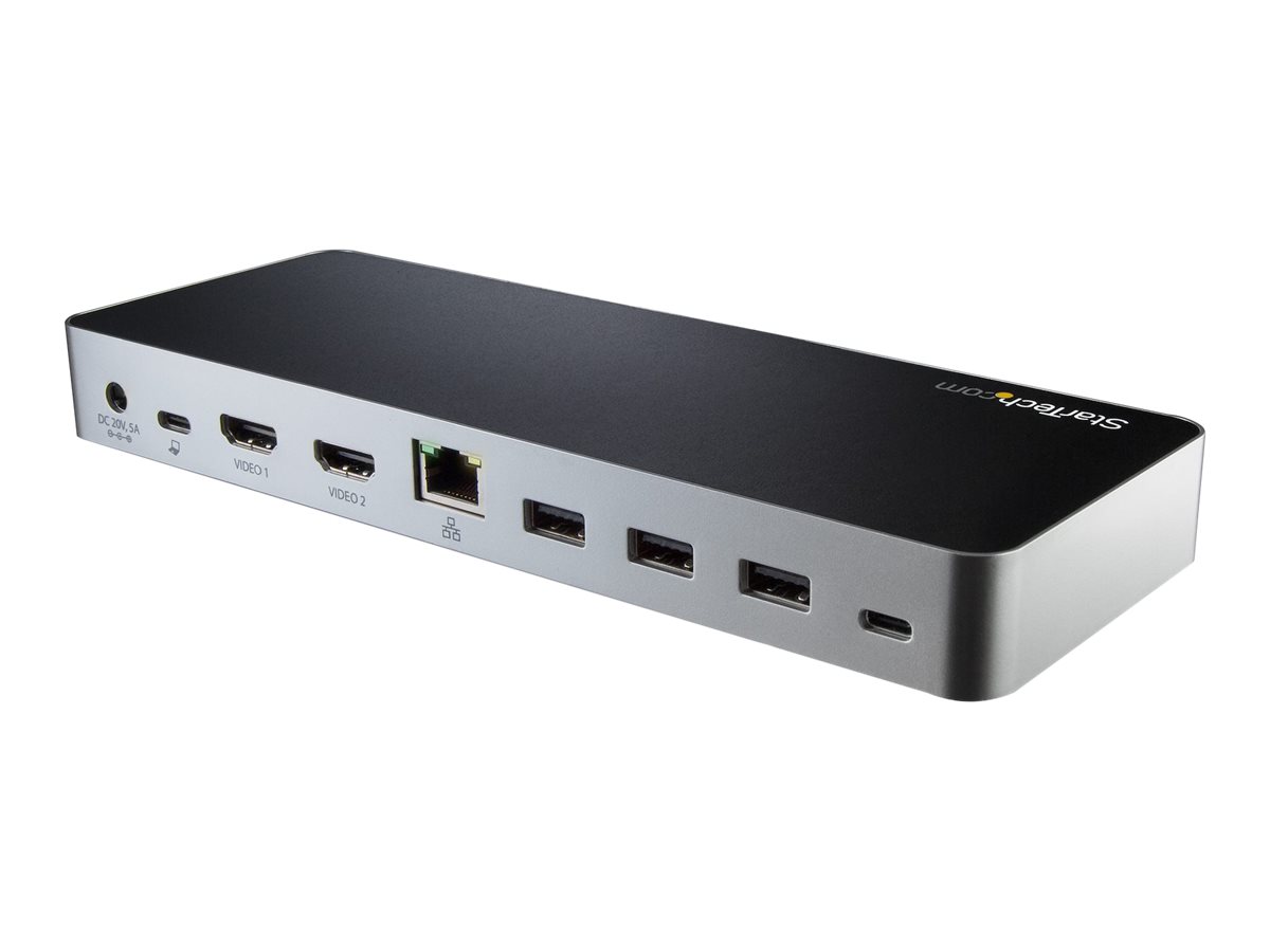 StarTech.com USB C Dockingstation für Zwei Monitore mit 60 W Power Delivery für Windows Laptops - USB C auf HDMI  DVI Dock - USB-C 3.1 Gen 1 Dock mit Laden - Thunderbolt 3 Kompatibel (MST30C2HHPDU)