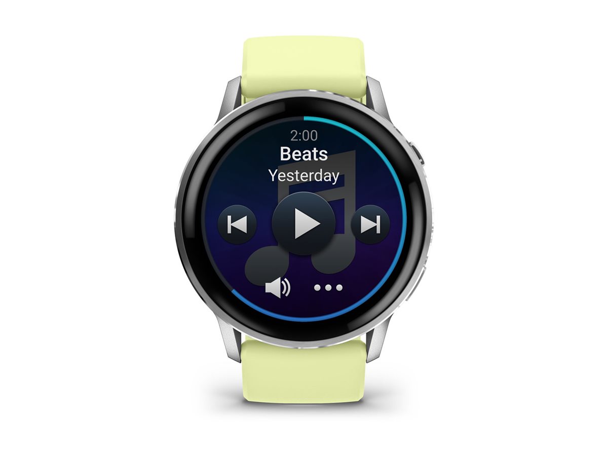 Garmin Venu 4 - 45 mm - silber - intelligente Uhr mit Band - Silikon - Zitronen - Handgelenkgröße 135-200 mm - Anzeige 3.53 cm (1.4")
