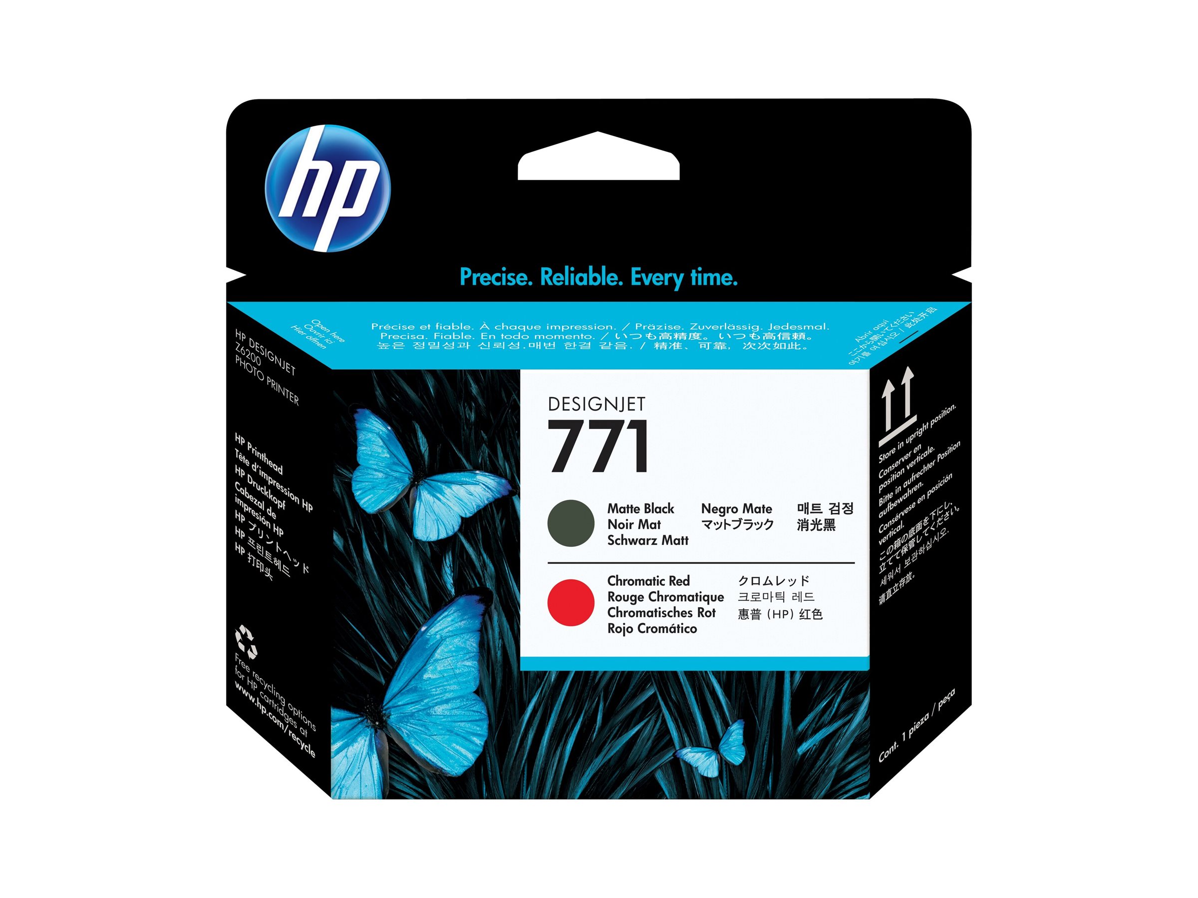 HP 771 - Mattschwarz, Chromatic Red - Druckkopf
