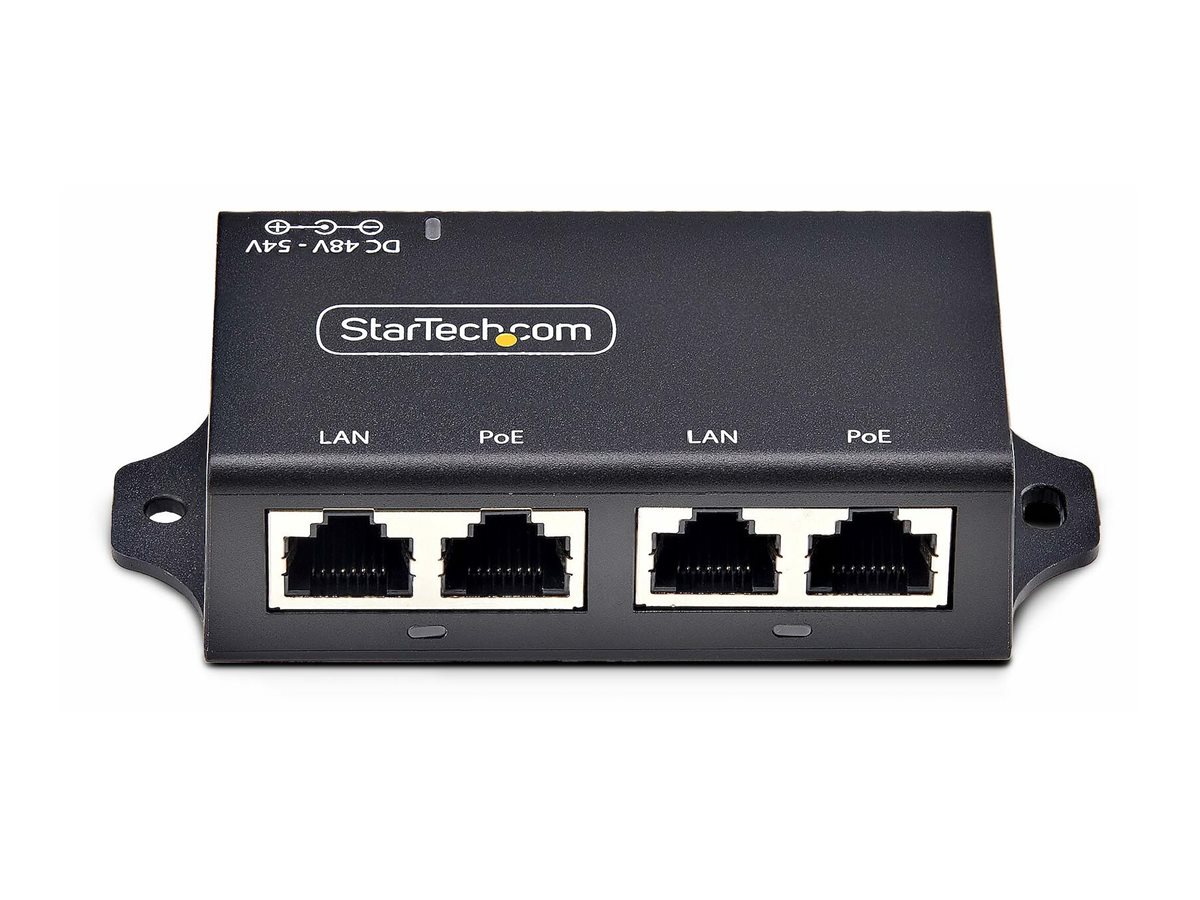 StarTech.com 2-Port Gigabit PoE+ Injector, PoEPoE+ (802.3af802.3at)