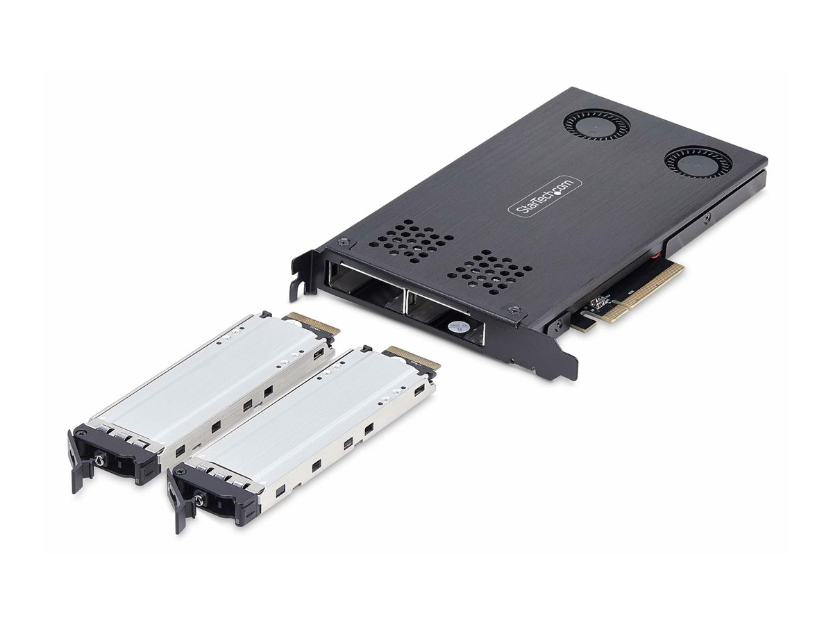StarTech.com Dual-Bay M.2 NVMe SSD Removable Mobile Rack for PCIe x8 Slot - Schnittstellenadapter - M.2 - M.2 NVMe Card  PCIe (NVMe)