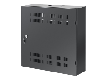 Intellinet Gehäuse (horizontal  vertikal) - mit 4U horizontalen und 2U vertikalen Ständern - geeignet für Wandmontage - Schwarz RAL 7021 - 4U - 48.3 cm (19)
