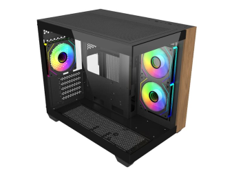 Cooler Master Elite 481 Wood - MT - micro ATX - Seitenteil mit Fenster (gehärtetes Glas)