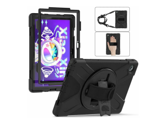 eSTUFF CHICAGO - Schutzhülle hintere Abdeckung für Tablet - Polycarbonat, Silikon - Schwarz - für Lenovo Tab M10 Plus (3rd Gen)