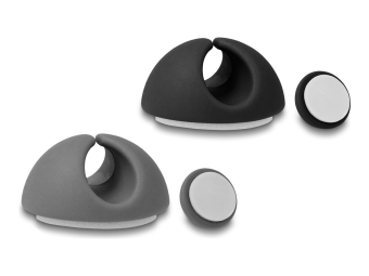 Delock Kabelhalter-Kit - Grau Schwarz