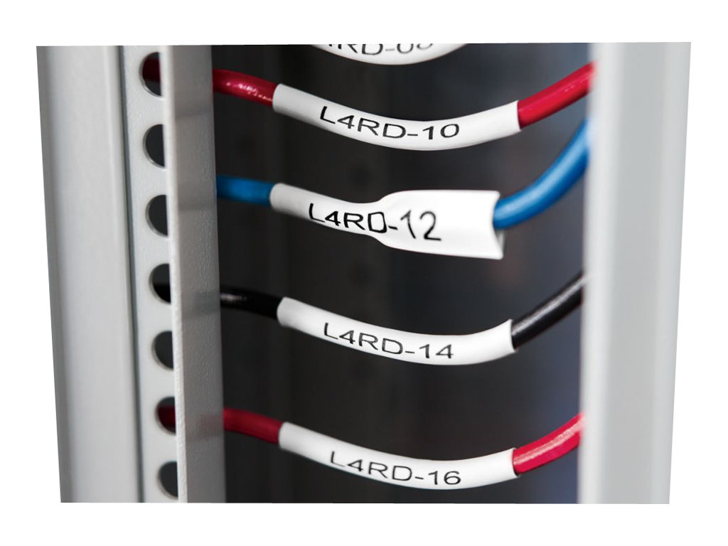 Dymo Rhino Heat Shrink Tubes - Schwarz auf Weiß - Rolle (2,4 cm x 1,5 m)