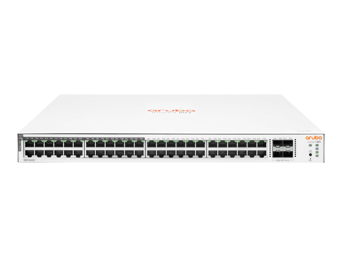HPE Networking Instant On 1830 48G 24p Class4 PoE 4SFP 370W Switch - Switch - Smart - 24 x 101001000 + 24 x 101001000 (PoE+)