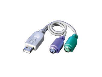 VALUE Tastatur-  Maus-Adapter - USB Typ A, 4-polig (M) - PS2, 6-polig (W)