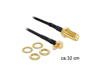 Delock Adapter RP-SMA Jack > MCX 90° Plug - Antennenadapter - RP-SMA (W)