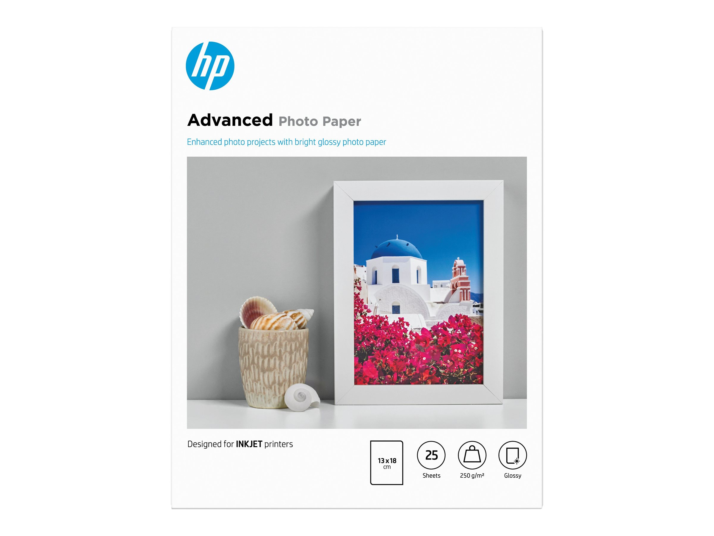 HP Advanced Glossy Photo Paper - Glänzend - 130 x 180 mm 25 Blatt Fotopapier