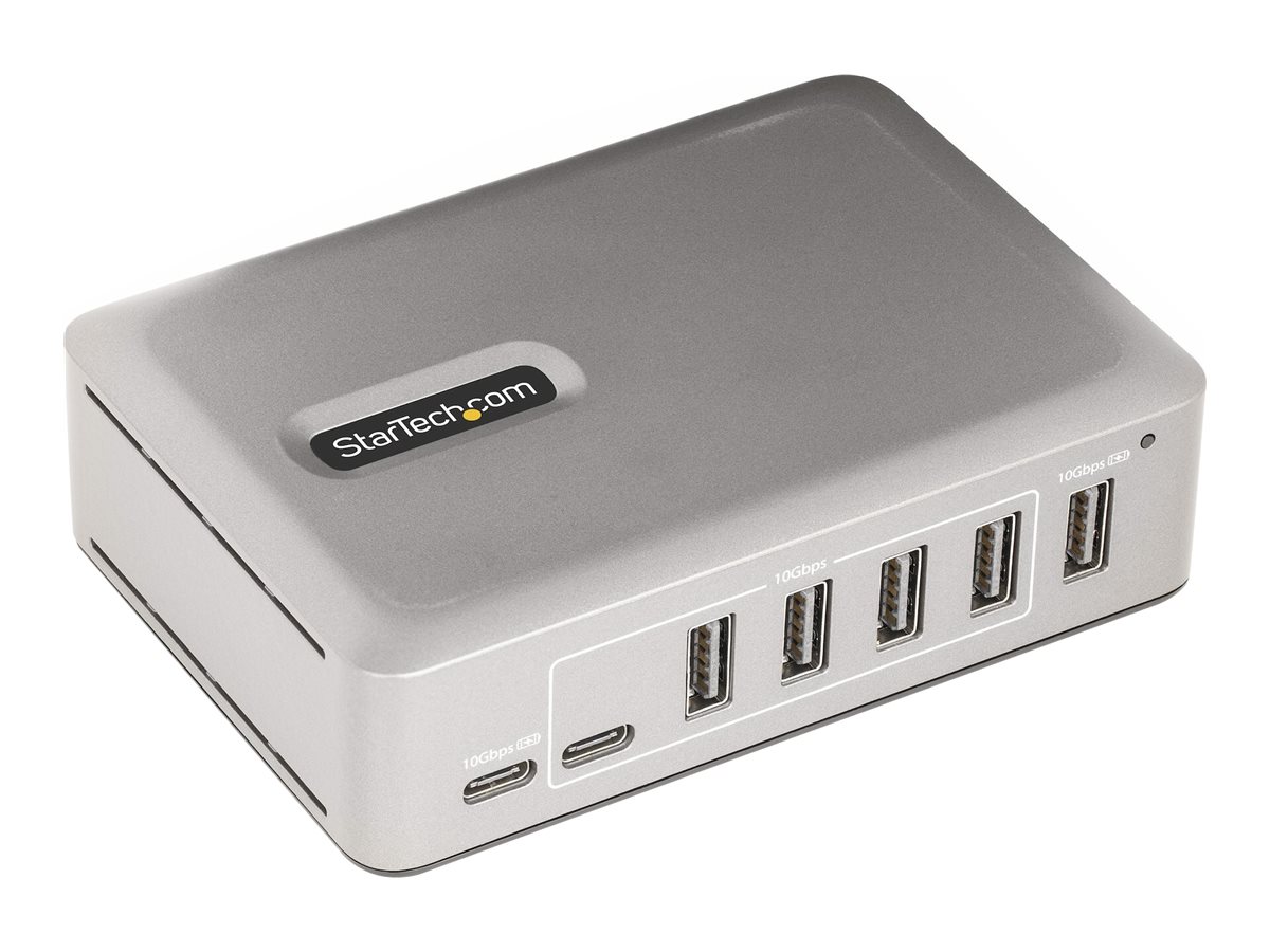 StarTech.com 7-Port USB-C Hub, 5x USB-A + 2x USB-C, Self-Powered w 65W Power Supply, USB 3.1 10Gbps Hub w BC1.2 Charging, DesktopLaptop USB Hub with 3ft Locking USB-IF Certified Cable - USB Expansion Hub (10G5A2CS-USB-C-HUB)