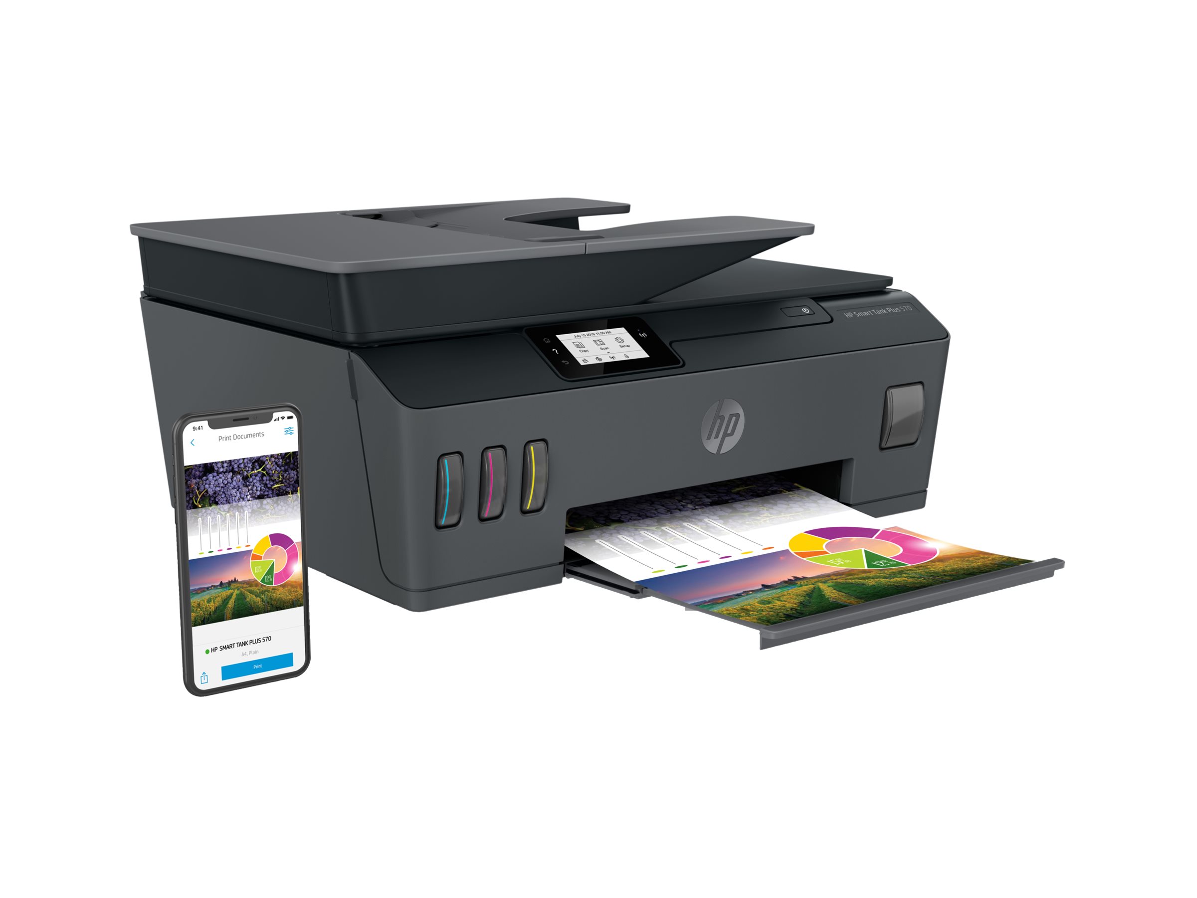 HP Smart Tank Plus 570 Wireless All-in-One - Multifunktionsdrucker - Farbe - Tintenstrahl - wiederbefüllbar - Legal (216 x 356 mm)