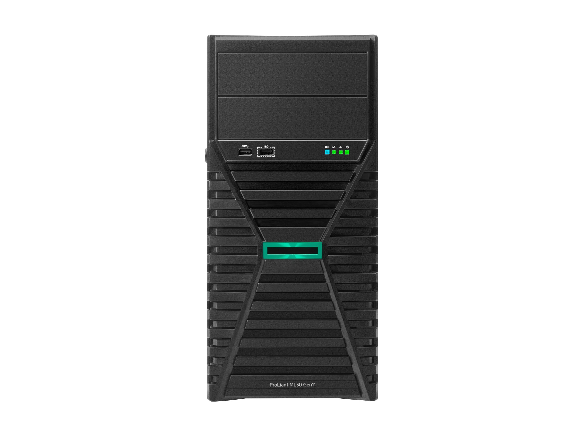HPE ProLiant ML30 Gen11 - Server - Tower - 4U - 1-Weg - 1 x Xeon E-2414  2.6 GHz - RAM 32 GB - SATA - nicht Hot-Swap-fähig 8.9 cm (3.5")