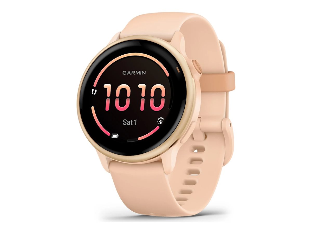 Garmin vívoactive 6 - 42 mm - metallisches rosa Morgen - intelligente Uhr mit Band - Silikon - rosa Morgen - Handgelenkgröße 125-190 mm - Anzeige 3.04 cm (1.2")