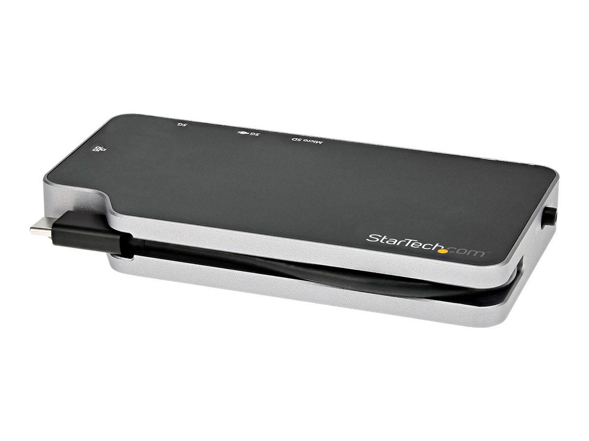StarTech.com USB-C Multiport Adapter - USB-C auf 4K HDMI oder VGA mit 100W Power Delivery Pass-Through, 2-Port 10Gbits USB Hub, MicroSD, GbE - USB 3.1 Gen 2 Typ C MiniTravel Dock (CDP2HVGUASPD)
